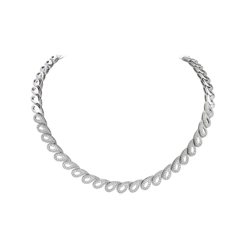 Колье из белого золота 585 пробы с бриллиантами 01Л622296