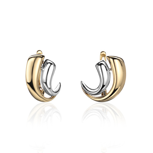 Серьги из желтого золота 585 пробы без вставок 01С0316899Р