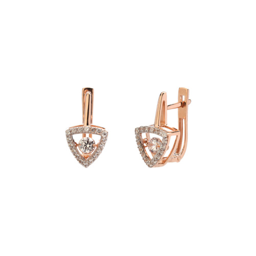 Серьги из красного золота 585 пробы с фианитами 01С1114469Р