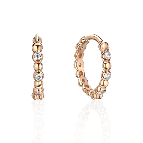 Серьга одиночная из красного золота 375 с фианитами 01С1116214S