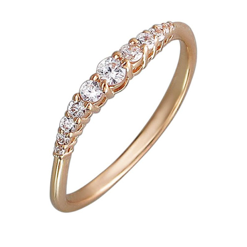 Кольцо из красного золота 585 пробы с фианитом 01К118621