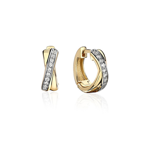 Серьги из желтого золота 585 пробы с фианитами 01С1315045Р