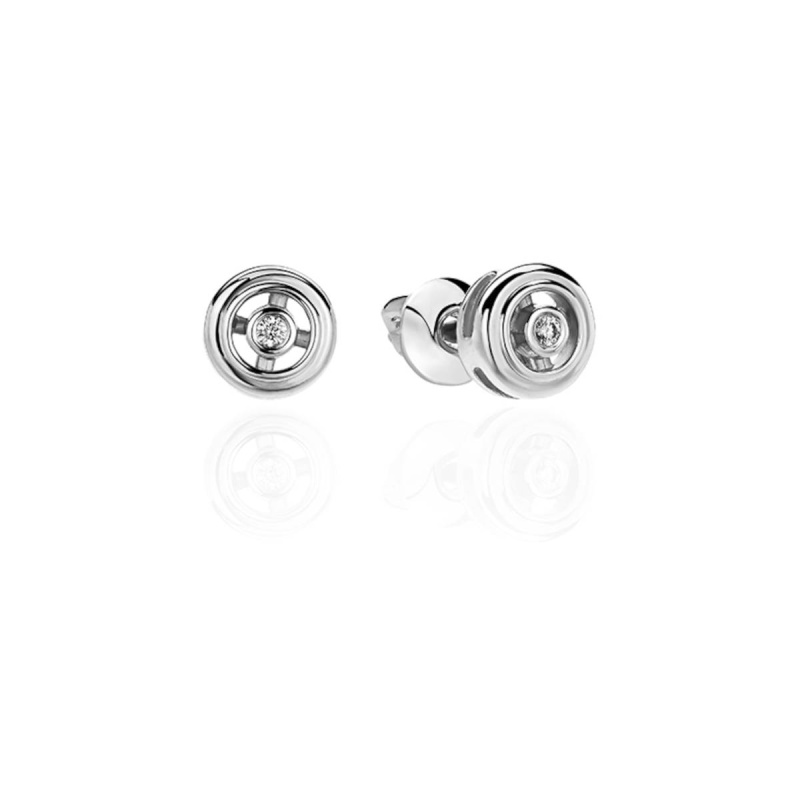 Серьги из белого золота 585 пробы с бриллиантами 01С627580