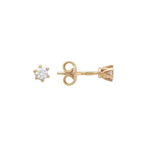 Серьги из красного золота 585 пробы с фианитами 01С112288