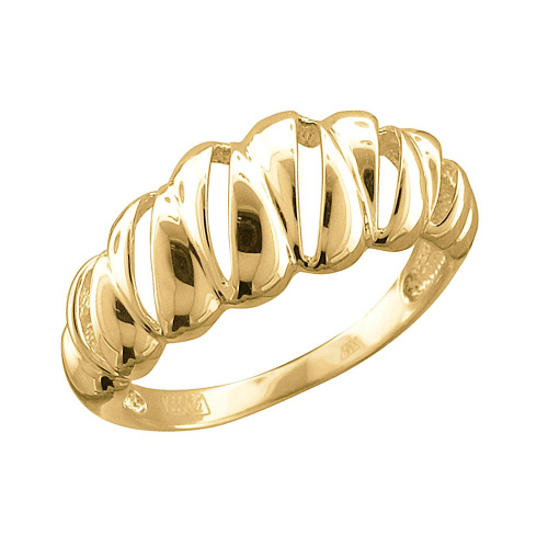 Кольцо из желтого золота 585 пробы без вставок 01К0314340