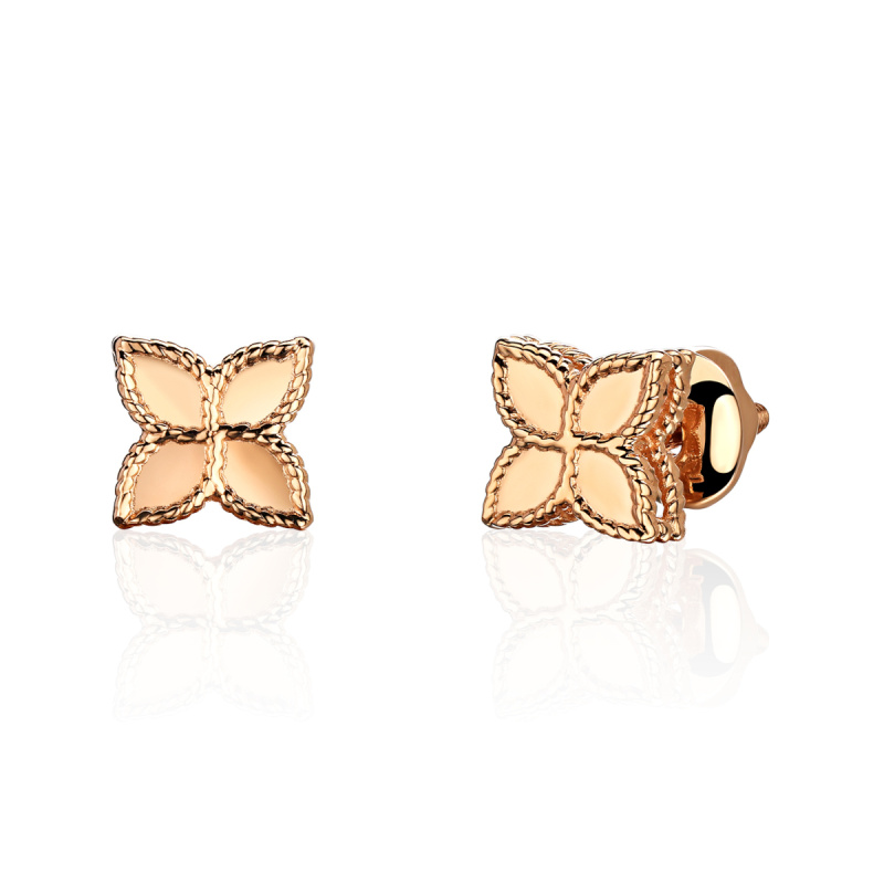 Серьги из красного золота 585 пробы без вставок 01С0115579