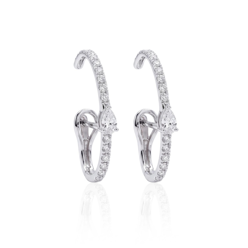Серьги из белого золота 585 пробы с бриллиантами 01С6217249