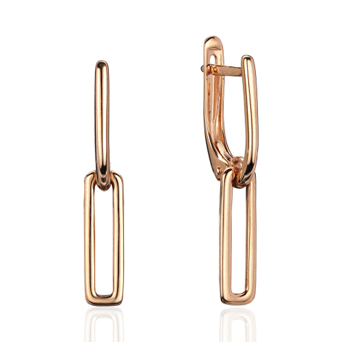 Серьги из красного золота 585 пробы без вставок 01С0114956