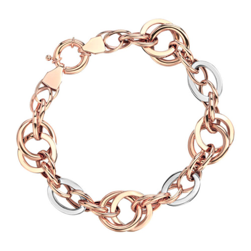 Браслет из комбинированного золота 585 пробы без вставок 01Б0621092