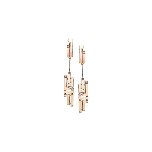 Серьги из красного золота 585 пробы с фианитами 01С1110173