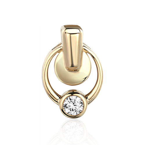 Подвеска из желтого золота 585 пробы с фианитом 01П1316065Р