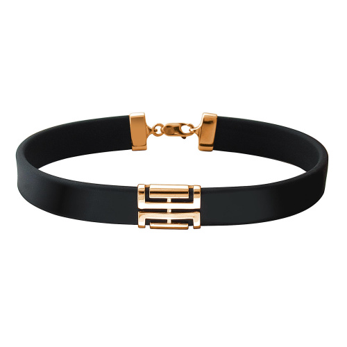 Браслет из красного золота 585 пробы с каучуком 01Б012745