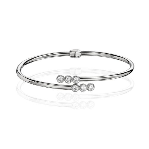 Браслет конго из белого золота 585 пробы с фианитами 01Б1221006