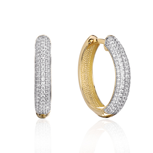 Серьги из желтого золота 585 пробы с фианитами 01С1316002Р