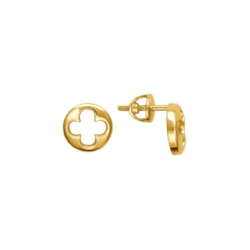Серьги из желтого золота 585 пробы без вставок 01С0312954
