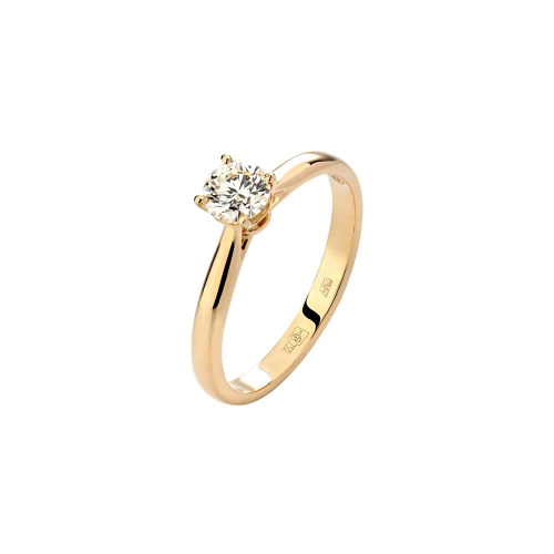 Кольцо из желтого золота 750 пробы с бриллиантом 01К6412460