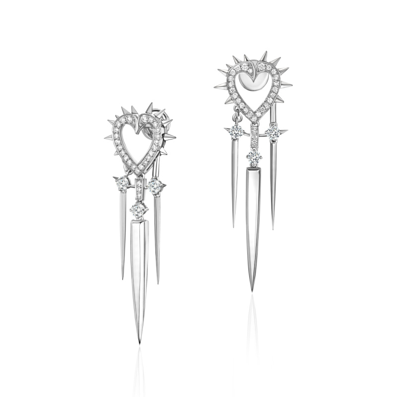 Серьги из белого золота 585 пробы 01С6215817