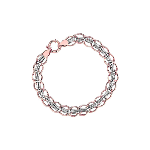 Браслет из комбинированного золота 585 пробы без вставок 01Б0621089