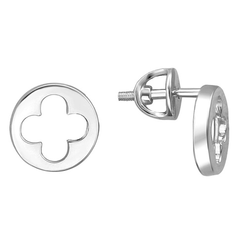 Серьги из белого золота 585 пробы без вставок 01С0213938