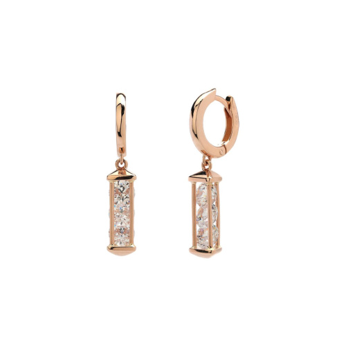 Серьги из красного золота 585 пробы с фианитами 01С1114013
