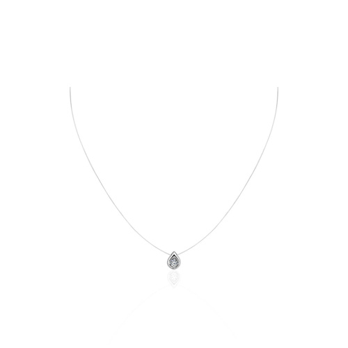 Колье из белого золота 585 пробы с фианитом 01Л121720