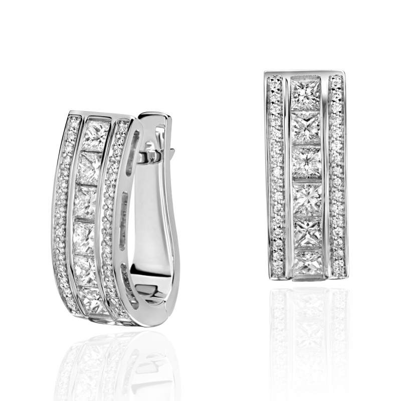 Серьги из белого золота 585 пробы с бриллиантами 01С6211874
