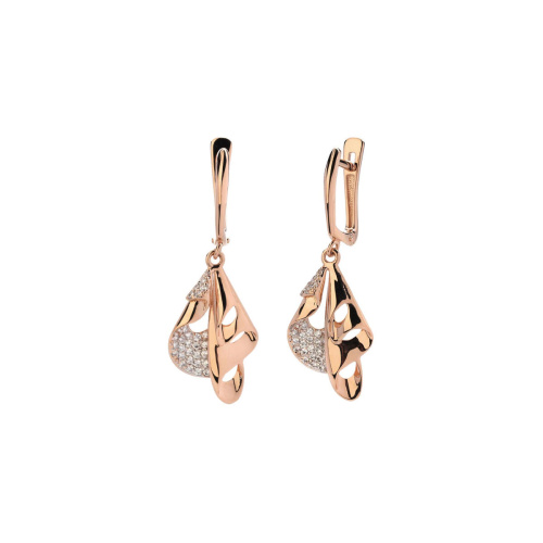 Серьги из красного золота 585 пробы с фианитами 01С1114513