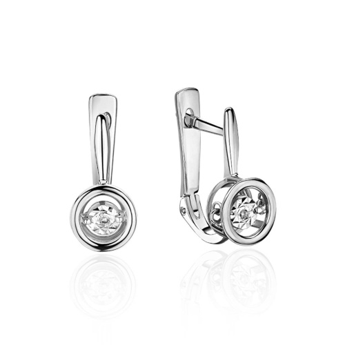 Серьги из белого золота 585 пробы с бриллиантами 01С627960Ш