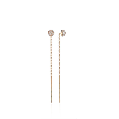 Серьги из красного золота 585 пробы с фианитами 01С115840