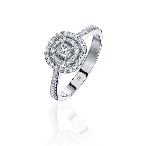 Кольцо из белого золота 585 пробы с бриллиантами 01К6214810