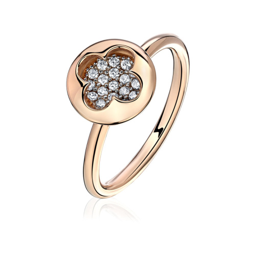 Кольцо из красного золота 585 пробы с фианитами 01К1114524