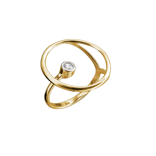 Кольцо из желтого золота 585 пробы с фианитом 01К1314123Р