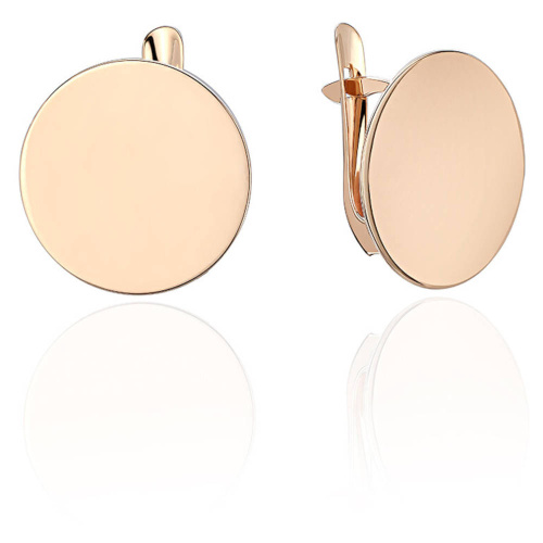 Серьги из красного золота 585 пробы без вставок 01С0113663