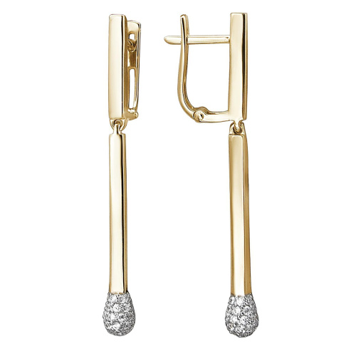 Серьги из желтого золота 585 пробы с бриллиантами 01С6314279Р