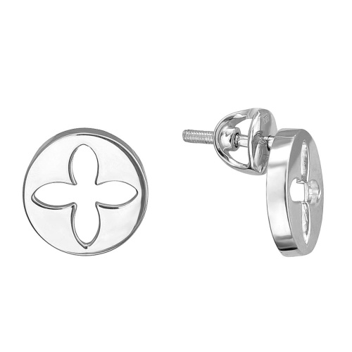 Серьги из белого золота 585 пробы без вставок 01С0213937