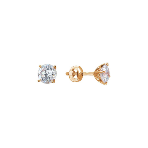 Серьги из красного золота 585 пробы с фианитами 01С1110886
