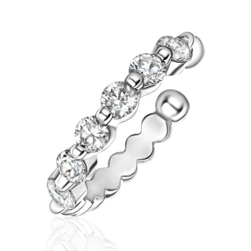 Серьга кафф без прокола из платины 585 пробы с бриллиантами 01С6916780-585