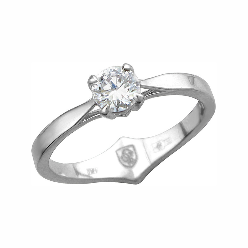 Кольцо из белого золота 750 пробы с бриллиантом 01К6713453