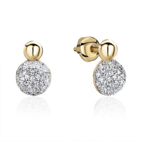 Серьги из желтого золота 585 пробы с бриллиантами 01С6316006Р-17