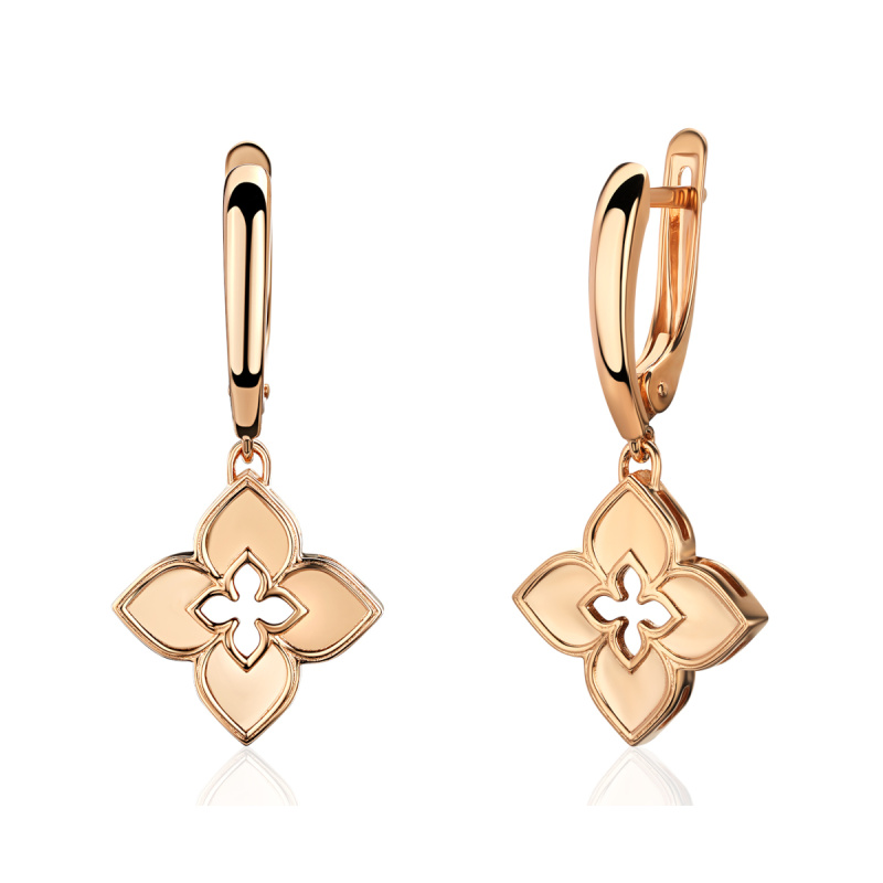 Серьги из красного золота 585 пробы без вставок 01С0115581