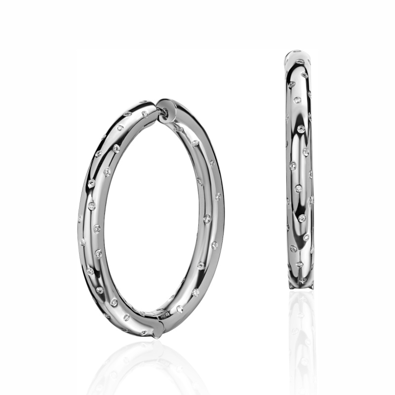Серьги из белого золота 585 пробы с бриллиантами 01С6213602