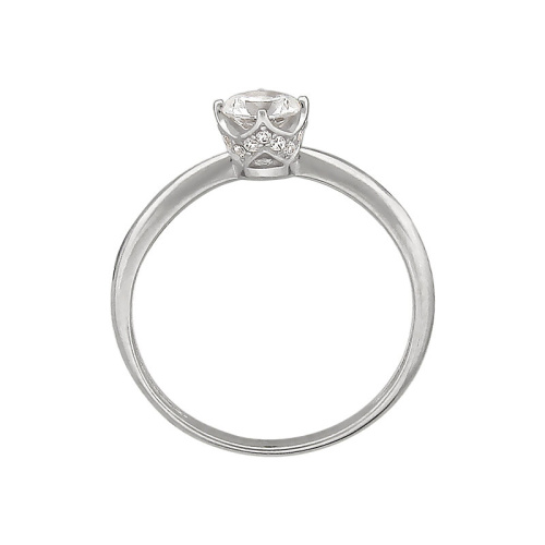 Кольцо из белого золота 585 пробы с фианитами 01К129410