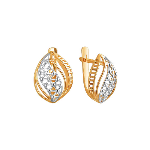 Серьги из красного золота 585 пробы без вставок 01С0112616Р