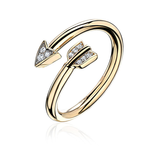 Кольцо из желтого золота 585 пробы с фианитами 01К1315164Р