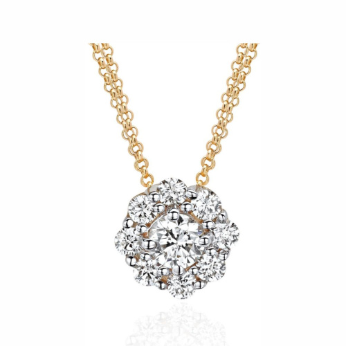 Колье из желтого золота 585 пробы с бриллиантами 01Л632143