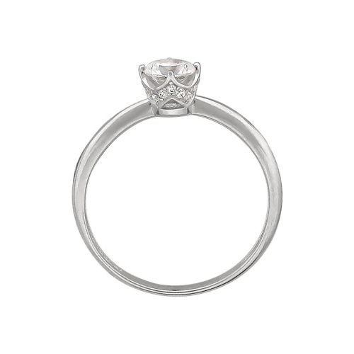 Кольцо из белого золота 585 пробы с фианитами 01К129410Ф