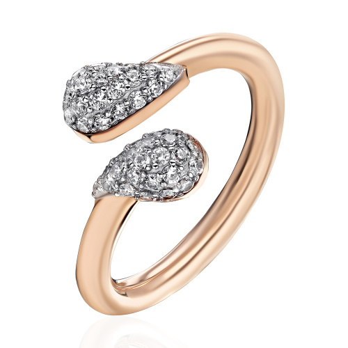 Кольцо из красного золота 585 пробы с фианитами 01К1115187Р