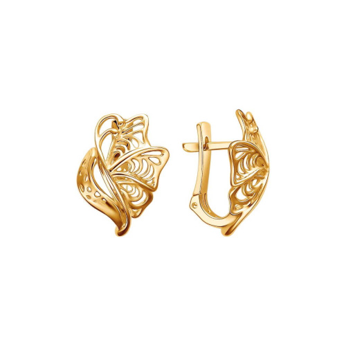 Серьги из красного золота 585 пробы без вставок 01С0112314Р