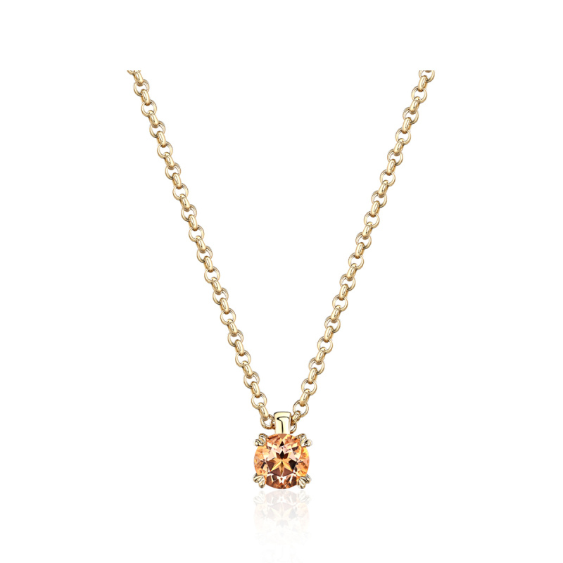 Колье из желтого золота 585 пробы с топазом 01Л331444-5