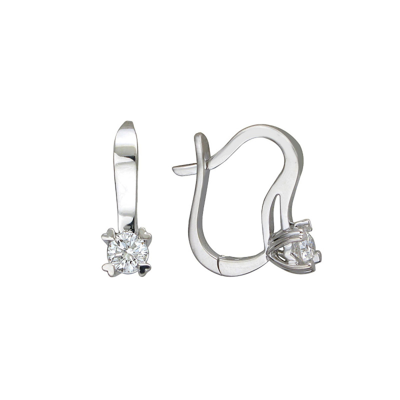 Серьги из белого золота 750 пробы с бриллиантами 01С6712349